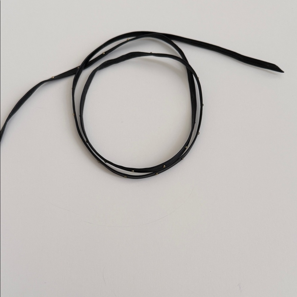 Fallon Chic Black Wrap Necklace with Gold Accents